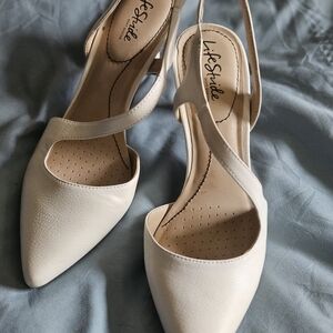 Life Stride Women's Asymmetrical Pointed-Toe Slingback Heels